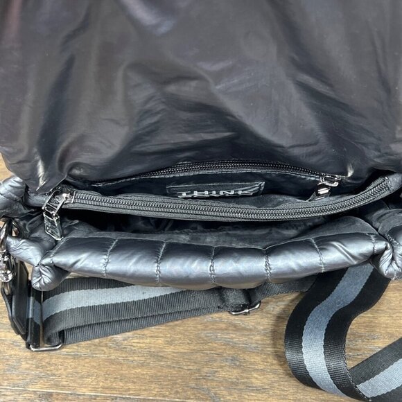 THINK ROYLN The Bar Bag with Crossbody Strap Metallic Gray NWOT - Picture 6 of 10